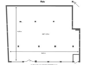 Location pure - 258 m² de plain pied - 16 m de linéaire - Brute de béton