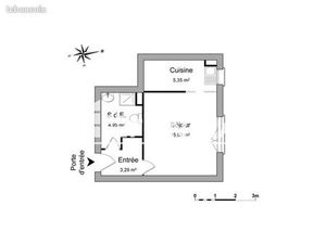 Studio 1 pièce 28 m²