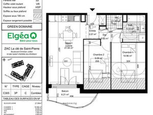 T3 neuf avec balcon + 2 parkings