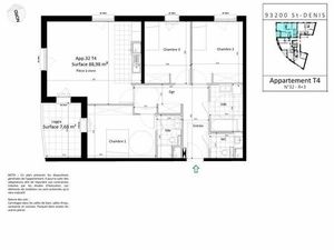 Vente appartement 4 pièces 89 m² Saint-Denis (93200)