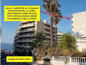 IDEAL RETRAITES-TOUT à PIED-PLAGE à 30 mètres -Climatisé-Carré d'Or de St Raphaël- TERRASS