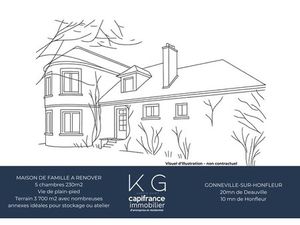 Maison de famille 230m2 à vendre  terrain de 3 700 m²  grandes dépendances  Gonneville-sur