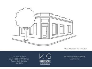 Deauville hypercentre  local 140m2 de plain-pied en angle de rue brut de béton  visibilité