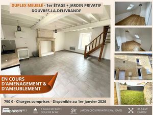Duplex rénové avec jardin – 2 chambres – meublé – Douvres-La-Délivrande