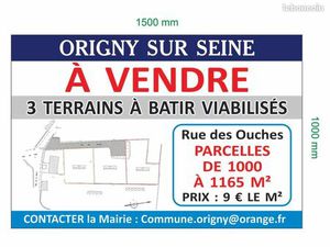 Vente de terrain a bâtir viabilisés au centre du village proche CEA VAL DUC   AIGNAY LE DU