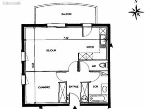 T2 avec piscine commune