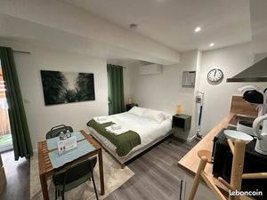 Studio meuble - climatisé avec terrasse - centre ville - gare à pieds