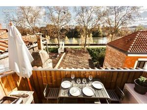 Prairie des Filtres - Loft T3 - Terrasse vue Garonne
