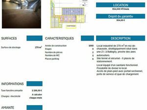 Local 278 m² à louer