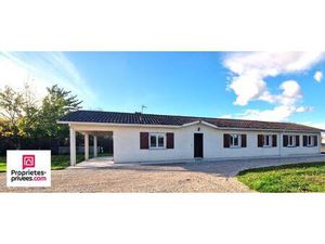 Maison de plain-pied - 160 m2 - 6 chambres - Garage double - Terrain 2400 m2 au calme