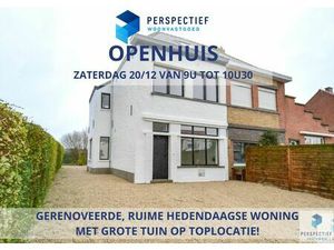 BEZOEKMOMENT ZATERDAG 20/12 VAN 9U TOT 10U30 | GERENOVEERDE  RUIME hedendaagse woning met 