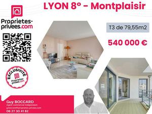 Appartement Lyon 3 pièce(s) 79.55 m2 avec balcons et cave