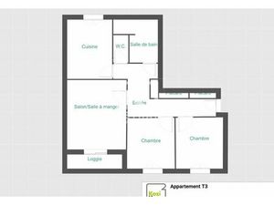 T3 avec garage et cave à vendre loué