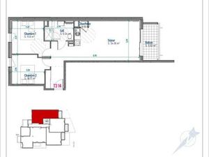 Appartement 3 pièces 62 m²