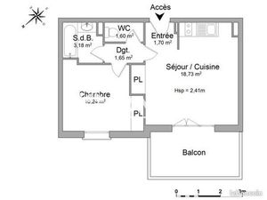 Appartement 2 pièces 37 m²