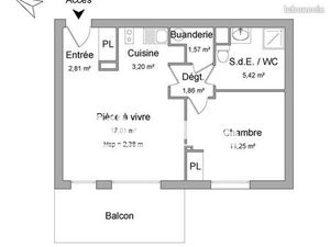 Appartement 2 pièces 43 m²