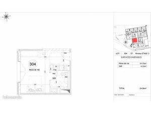 Appartement 1 pièce 24 m²