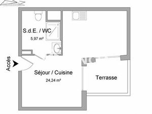 Studio 1 pièce 30 m²