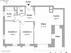 Appartement 3 pièces 65 m²