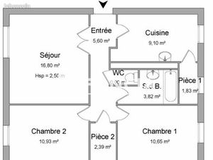 Appartement 3 pièces 60 m²