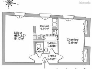 Appartement 2 pièces 39 m²