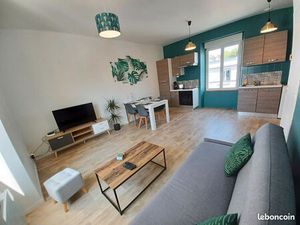 Loue T3 meublé de 50m2   2 chambres  machine à laver + place de Parking privée au pied de 