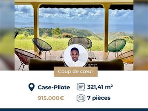 ❤️ Coup de cœur ❤️ À vendre à CASE PILOTE somptueuse Villa P5 de 231.36 m² sur 3812 m² de 