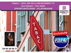 VILLEURBANNE - TABAC  JEUX FDJ 250 M² & APPARTEMENT  EMPLACEMENT N°1