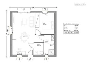 Maison 2 pièces 49 m²