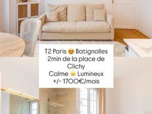 Appartement meublé T2 à louer Batignolles/place de Clichy