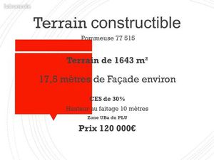 Terrain Viabilisé Pommeuse 77515 de 1643 m²