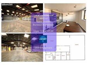 Entrepôt 1012 m² SAINT LOUBES