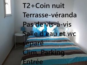T2 BIS  2 coins nuit  parking  climatisation réversible  double vitrage  salle d'eau et wc