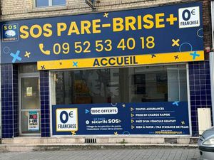 Fond commerce garage automobile-pare brise
