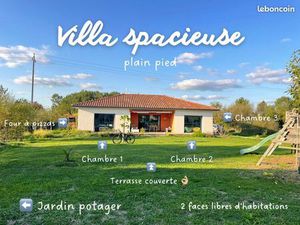 Maison meublée de 120m2 avec grand jardin - Villeneuve de rivière (31)