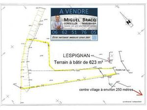 Terrain à bâtir de 623 m² hors lotissement sur Lespignan 34710