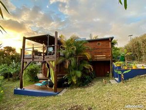 Charmante Villa bois atypique  cadre verdoyant  belle vue océan