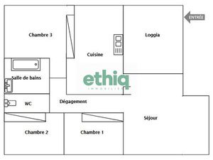 Appartement de 3 chambres sur Baie Mahault