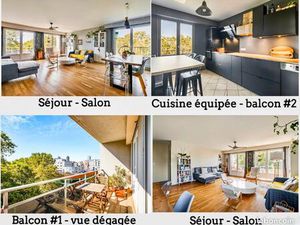 Grand T4 de 120m2  climatisé  orientation S/O  calme absolu  3 chambres  2 salle de bains 