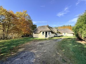 Maison avec toit de chaume  terrain de 9 066 m2 et belles pr