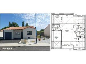 Maison 75 m² + garage + jardin