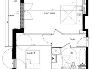 SACLAY bourg appartement 42m2