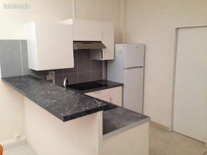 Location meublée T2 centre Savenay grànde chambre cuisine ouverte aménagée plaque vitro ré