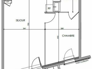 Appartement - 2 pièces - 44 3m²