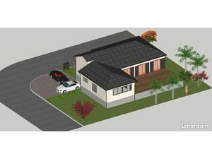 Terrain constructible plat 556m2 - Double accès - Goyave