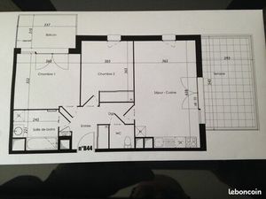 T3 BBC  dernier étage  2 terrasses