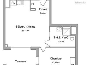 Appartement 2 pièces 49 m²