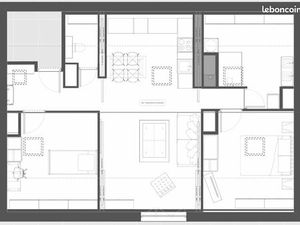 T3 de 66m2 + place de parking
