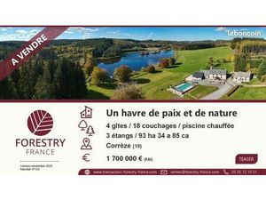 Domaine d’exception avec étangs  forêt et 4 gîtes au cœur de la Corrèze