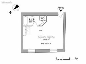 Appartement 1 pièce 29 m²